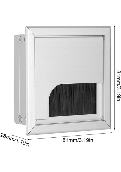 Masaüstü Metal Kablo Kanalı Kapağı 8x8 cm Mat Krom 1 Adet