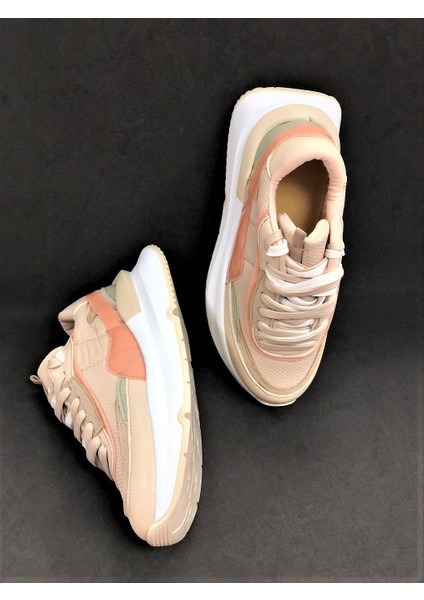 Kafkaslar Kalın Taban Ortopedik Renkli Bayan Sneakers Spor Ayakkabı