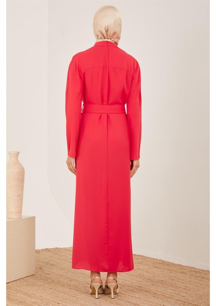 Iki Renkli Pliseli Elbise 23Y9675 Kiraz indirimleri