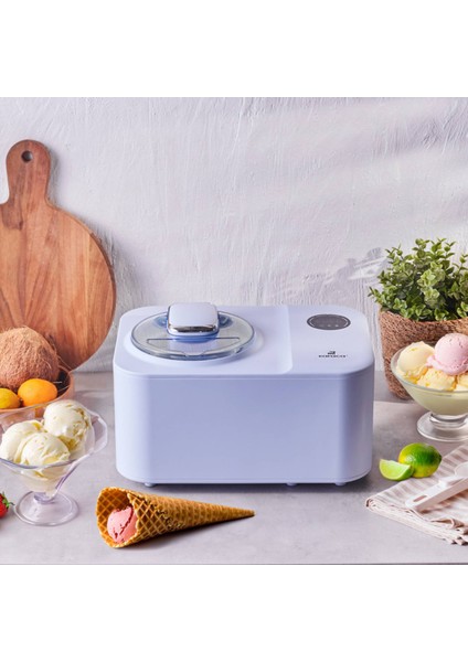 2 In 1 Karıştırıcılı, Donduruculu Dondurma Yapma Makinesi 1,2 Lt Ice Blue