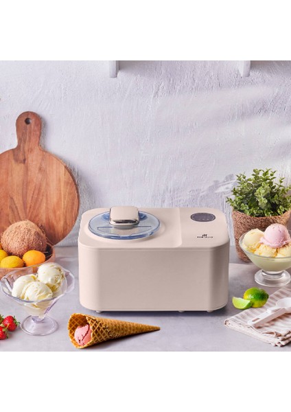 2 In 1 Karıştırıcılı, Donduruculu Dondurma Yapma Makinesi 1,2 Lt Vanilla