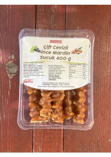 Çift Cevizli Ince Mardin Sucuk 400 G