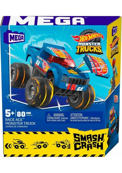 Hot Wheels HMM49 Mega™ Hot Wheels® Smash &amp; Crash Race Ace™ Monster Truck 80 Parça +5 Yaş