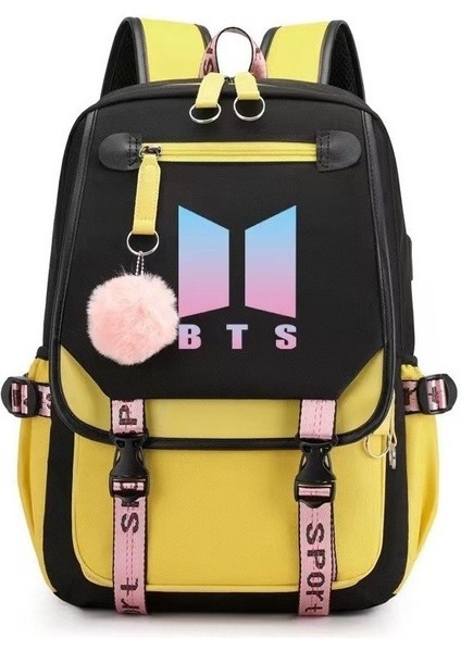 USB Arayüzlü Öğrenciler Için Bts Okul Sırt Çantası (Yurt Dışından)