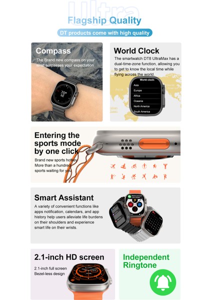 Atongm Sports Watch Ultra IP68 Su Geçirmez Ios Android