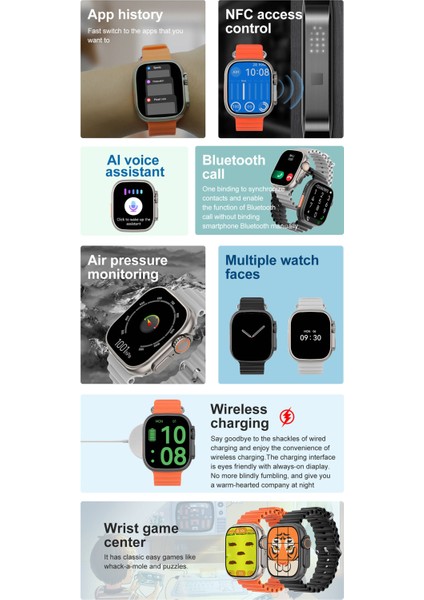 Atongm Sports Watch Ultra IP68 Su Geçirmez Ios Android