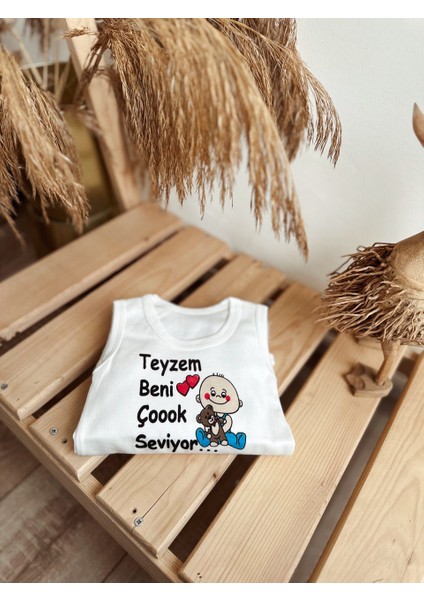 Teyzem Beni Çok Seviyor Yazılı Hediye Paketli Body ve Zıbın fırsatları