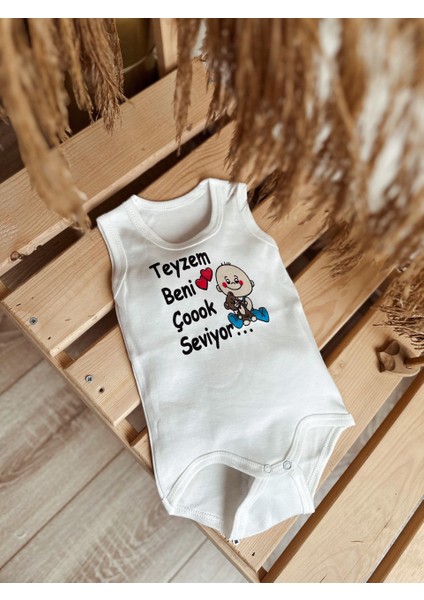 Teyzem Beni Çok Seviyor Yazılı Hediye Paketli Body ve Zıbın indirimleri