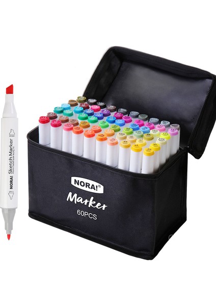 Ruyı 60 Renkli Marker Art Çocuk Çizim Kalemleri Seti Öğrenci Renkli Kalemler (Yurt Dışından)
