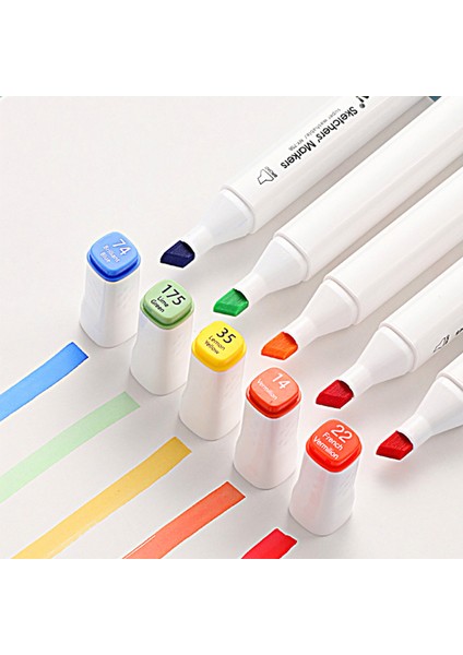Ruyı Yıkanabilir 48 Renkli Marker Art Boya Fırçası Seti Sanat Boyama Kalemi (Yurt Dışından)