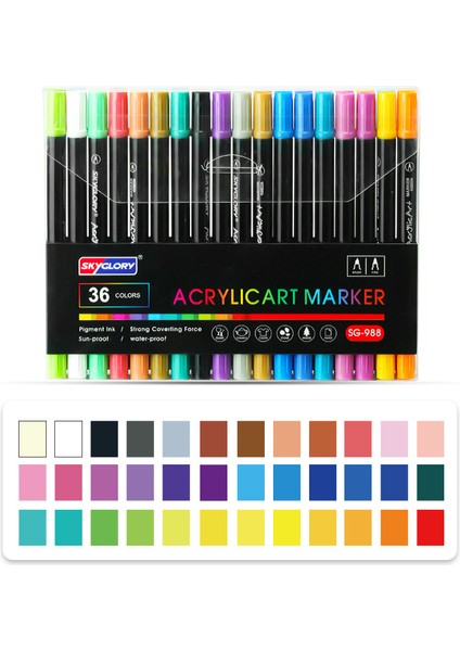Ruyı 36 Renkli Marker Art Çocuk Çizim Kalemleri Seti Öğrenci Renkli Kalemler (Yurt Dışından)