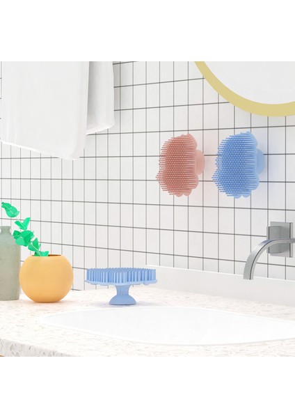 Ruyı Bebek Silikon Banyo Fırçası Masaj Fırçası Çocuk Banyo Malzemeleri Saç Yıkama Fırçası (Yurt Dışından)