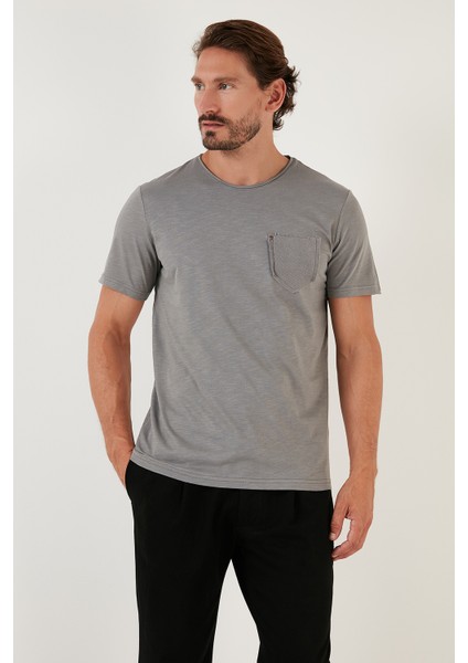 % 100 Pamuklu Slim Fit Bisiklet Yaka Cepli T Shirt Erkek T Shirt 5902000 modelleri