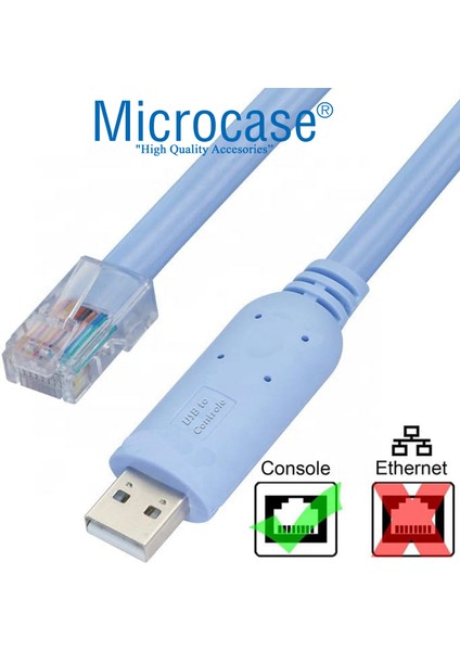 1.8mt USB 2.0 Cisco Seri Yönlendirici Usb'den RJ45'E Çeviren Konsol Kablosu Mavi AL3948