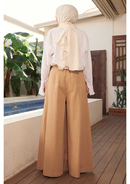 1163-PARÇA Boya Pileli Pantolon Etek Bej fırsatları