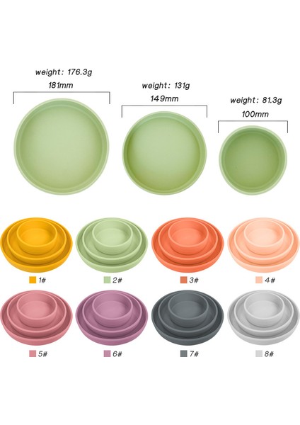 Ruyı 3 Set Özel Bebek Mama Kabı Çocuk Vantuzlu Silikon Yemek Tabağı (Yurt Dışından) modelleri