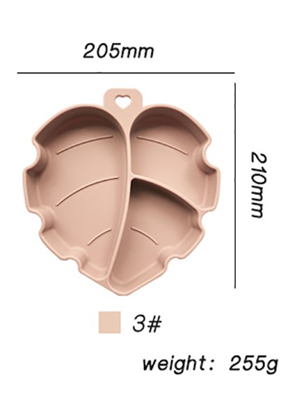 Ruyı 3 Parçalı Silikon Yemek Tabağı Yaprak Bölmesi Vantuzlu Çocuk Sofra Takımı (Yurt Dışından)