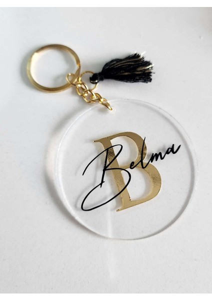 Kişiye Özel İsme Özel Altın Renkli Anahtarlık