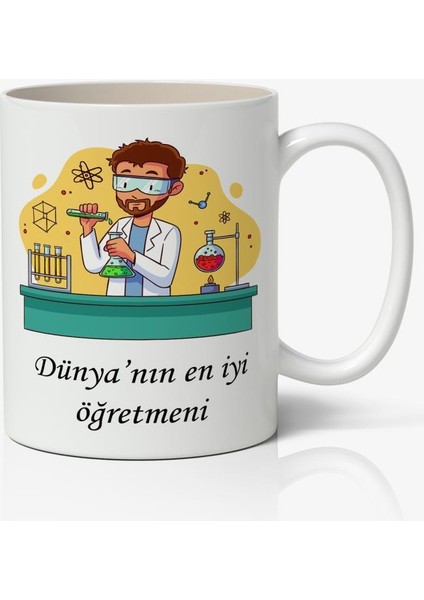 Dünyanın En Iyi Öğretmeni - Öğretmenler Günü Temalı Baskılı Kupa Bardak Baskılı Kahve Kupa Bardak