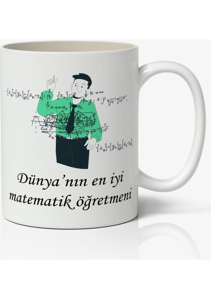 Dünyanın En Iyi Matematik Öğretmeni - Öğretmenler Günü Temalı Baskılı Kupa Bardak Baskılı Kahve Kupa Bardak