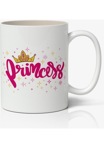 Princess Yazı Baskılı Kupa Bardak Baskılı Kahve Kupa Bardak