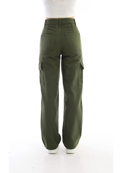 Kız Çocuk Kargo Cep Detaylı Yüksek Bel Wide Leg Kot PANTOLON-PNT-0029 indirimleri