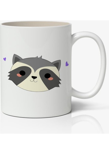 Tatlı Rakun Baskılı Kupa Bardak Baskılı Kahve Kupa Bardak