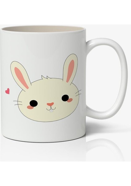 Tatlı Tavşan Baskılı Kupa Bardak Baskılı Kahve Kupa Bardak
