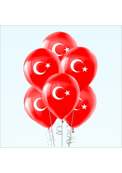 Ay Yıldız Baskılı 30CM Balon - 8 Adet