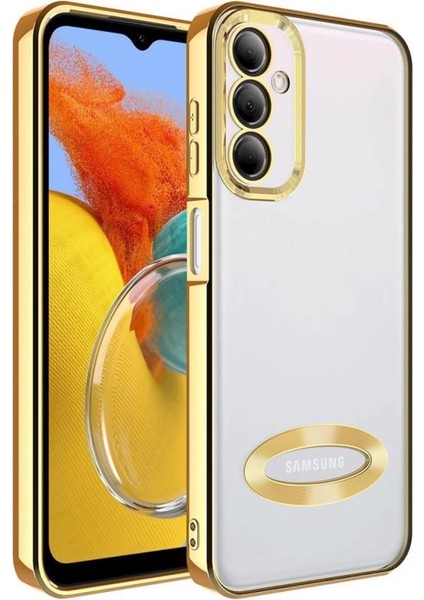 Galaxy M14 Kılıf Köşeleri Renkli Şeffaf Kamera Korumalı Silikon Luxury Kapak