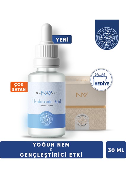 NaturaVia Hyalüronik Asit Serum - Yoğun Nem ve Gençleştirici Etki Uzman Cilt Bakımı