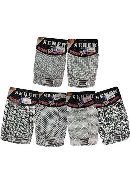 Abani Classic 6 Adet Desenli Seher Erkek Düğmeli Boxer 0008