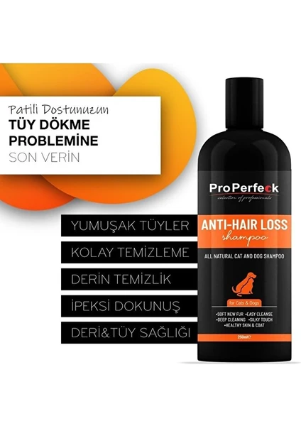 Pro Perfeck Antı-Haır Loss Tüy Dökümüne Karşı Kedi Köpek Şampuanı 250 ml