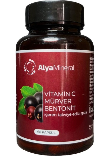 Vitamin C Mürver Bentonit Takviye Edici Gıda 60 Kapsül