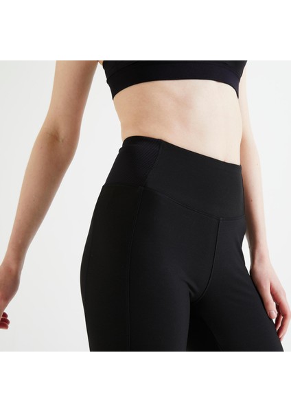 Domyos Kadın - Siyah - Yüksek Belli Spor Taytı - Fitness Kardiyo