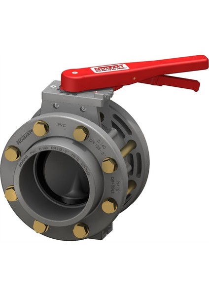 Pvc Yüksek Mukavemetli Flanş, Kole ve Cıvatalı Kelebek Vana 125MM