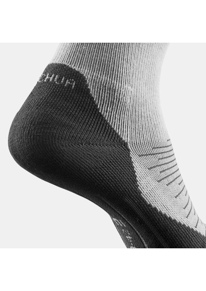 Quechua Uzun Konçlu Outdoor Çorap - 2 Çift - Koyu Gri - Hike 100