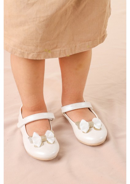 Taşlı Cırtlı Kız Çocuk Fiyonklu Babet Ayakkabı Ege 204 Cilt modelleri