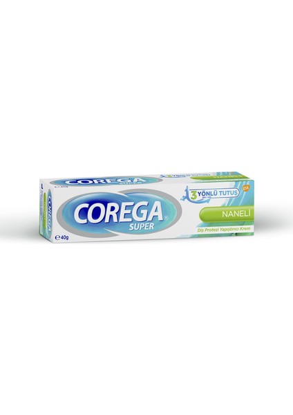 Süper Protez Yapıştırıcı Krem 40 gr +Corega Cleanser Bio Protez Temizleme Tableti 30'lu