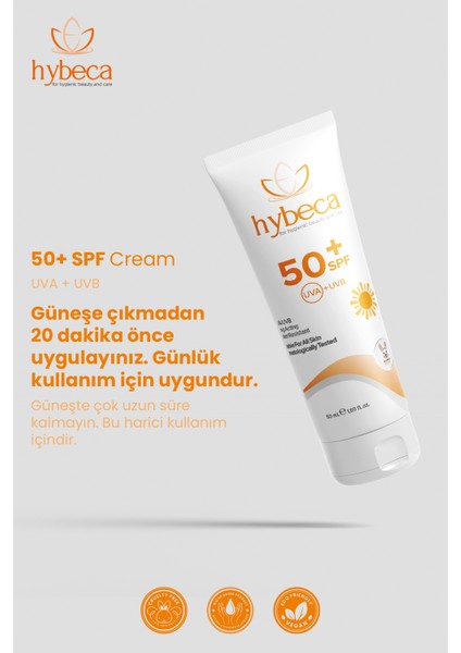 Güneş Kremi Spf 50+ Tüm Ciltler Için Yüksek Korumalı 50 ml