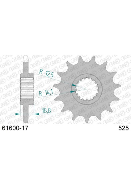 Aprılıa Capanord 1000 / Rsv/rst 1000 Çelik Ön Dişli #525