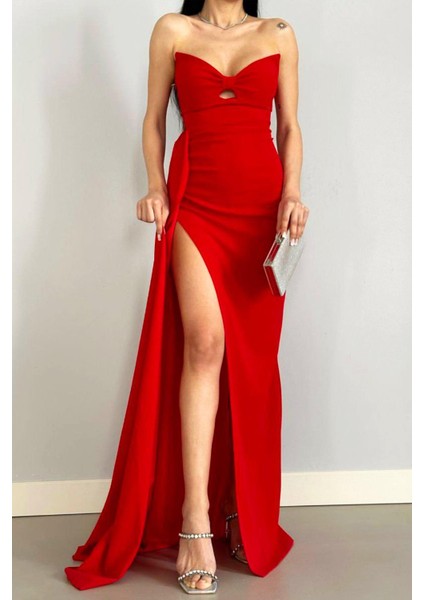 Uzun Ithal Krep Kumaş Elbise