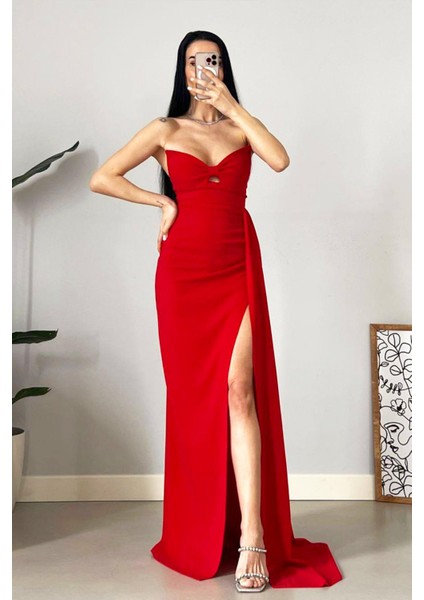 Uzun Ithal Krep Kumaş Elbise fiyatları