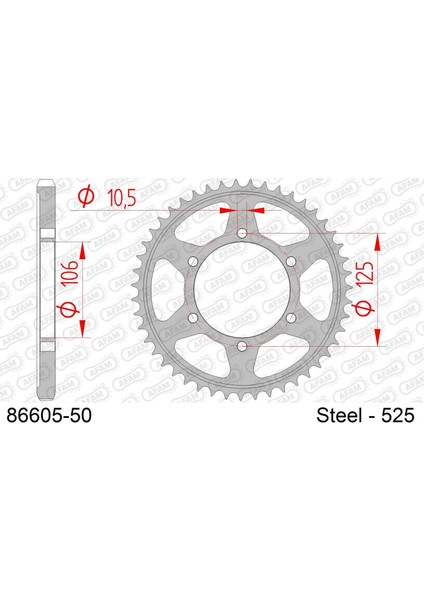 Rear Steel Sprocket #525