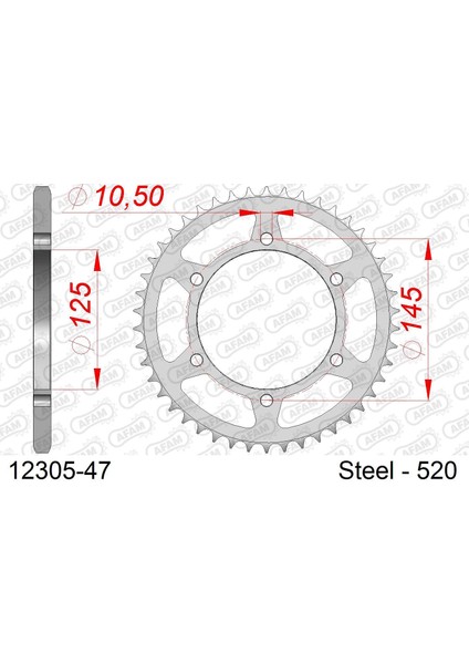 Yamaha Mt-03 660CC Çelik Arka Dişli #520
