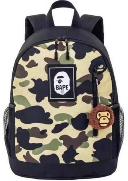 Bape Sokak Kamuflajı Maymun Kafası Sırt Çantası (Yurt Dışından)