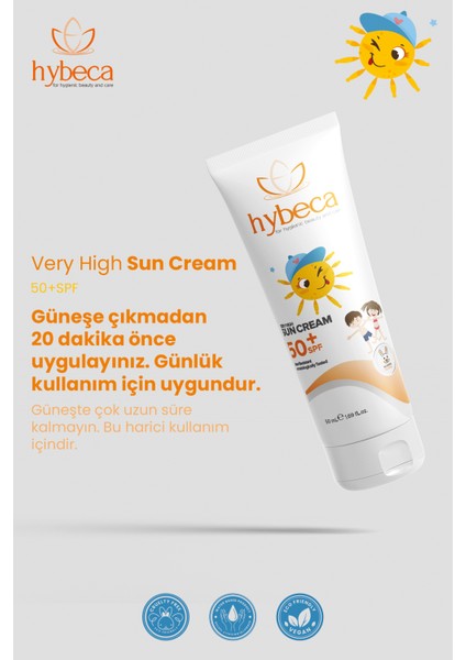 Çocuk Güneş Kremi Spf 50+ Yüksek Koruma 50 ml