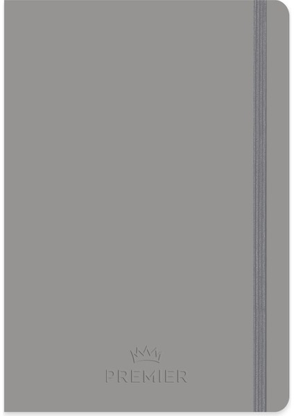 17X24 Kareli Ciltli Premier Defter - Gri