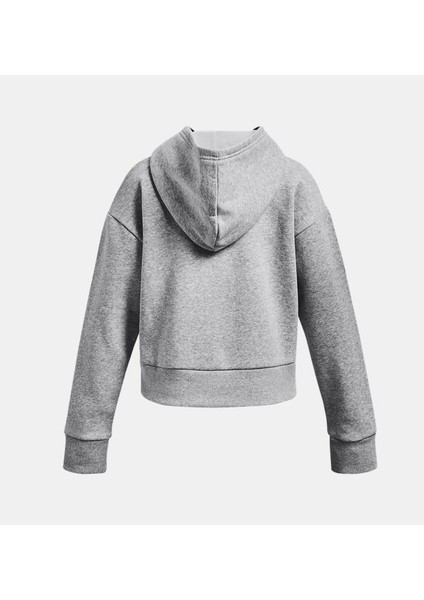 Kız Çocuk UA Rival Fleece Crop Kapüşonlu Üst 1379517-012