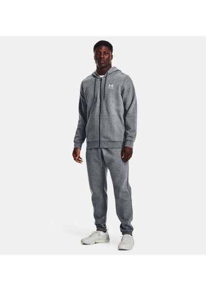 Erkek UA Essential Fleece Tam Boy Fermuarlı Kapüşonlu Üst 1373881-012 modelleri